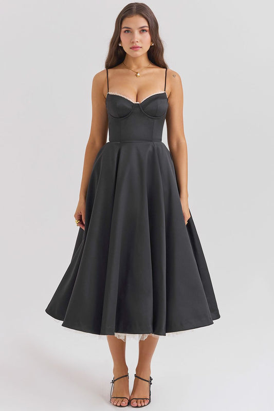 Retro Abendkleid mit Petticoat Retro Abendkleid mit Petticoat Rosa Chic Schwarz S 